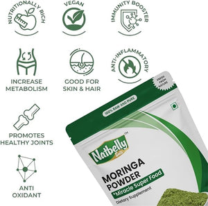 100% Raw and Natural Moringa Leaf Powder,Miracle Superfood with Essential Amino Acids, Antioxidants and Anti Diabetic, 8 oz Resealable Bag