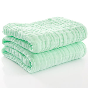 6-Layer Pure Cotton Gauze Towel Blanket, All-Cotton Bubble Gauze Towel Blanket, Single/Double Air-Conditioning Summer Cooling Blanket, Thin Quilt