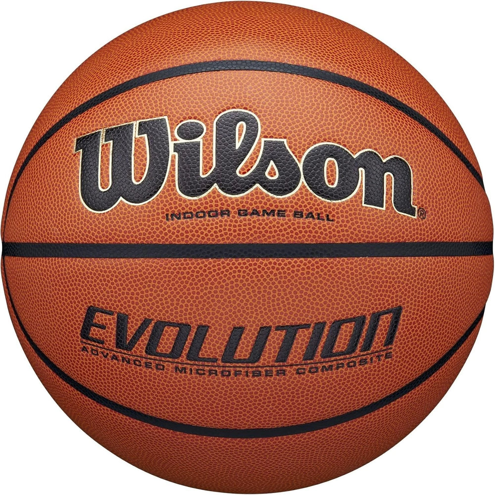 Wilson Evolution Basketball 29.5" Official Indoor Game Ball – Black Composite Leather