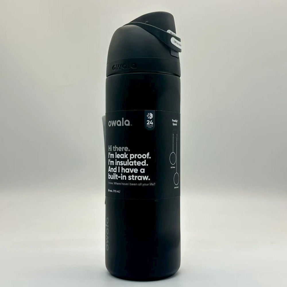 Owala FreeSip 24oz Stainless Steel Water Bottle – Very Very Dark, Insulated Reusable Bottle