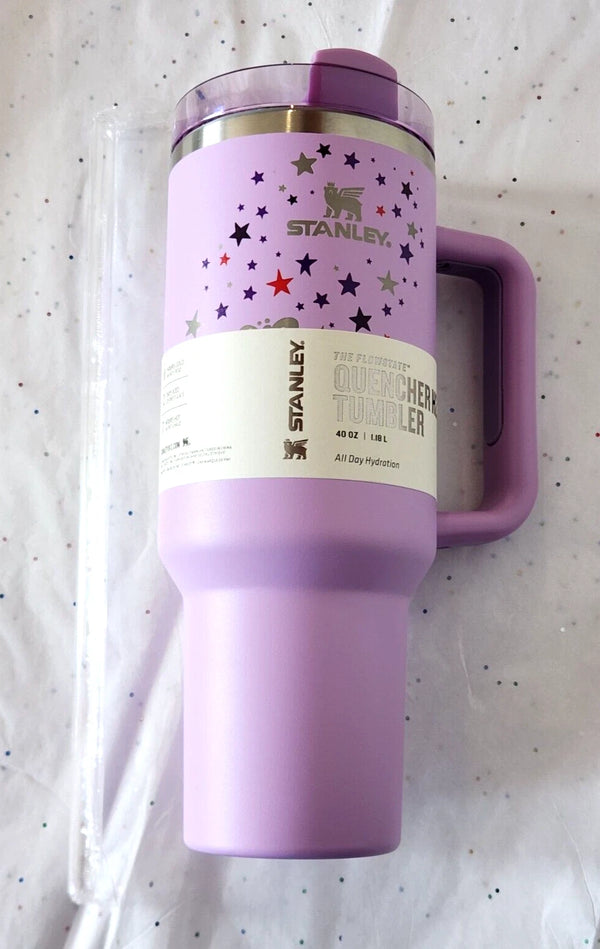 2024 STANLEY Purple with Stars Quencher H2.0 Tumbler – 40 oz Insulated Travel Cup