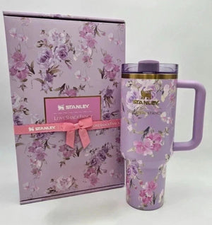 Stanley x LoveShackFancy Happy Thoughts Quencher Rosa Beaux Purple 40oz Tumbler
