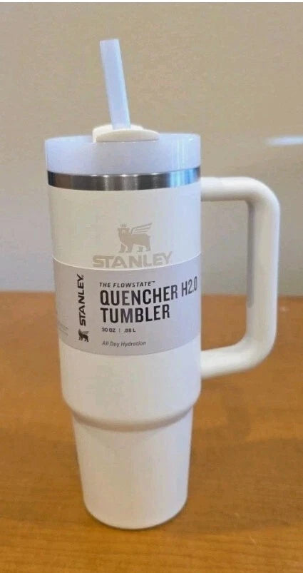 Stanley Quencher H2.0 FlowState 30oz Tumbler – Cream, Insulated Stainless Steel Cup