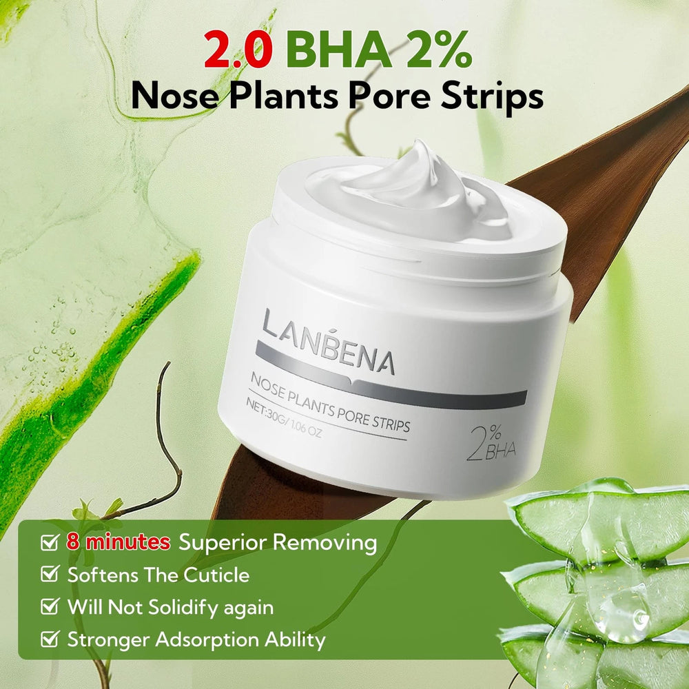 LANBENA 2.0 Nose Pore Strips – Blackhead Remover – 60 Count – White – Pack of 1