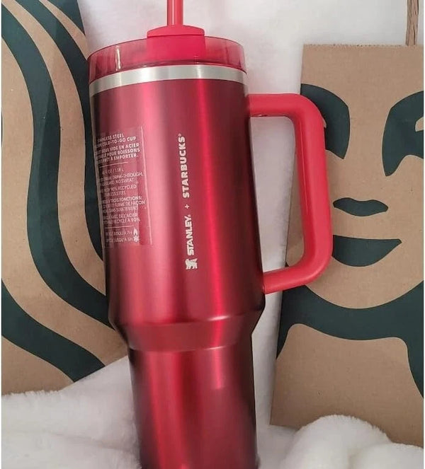 Stanley x Starbucks Limited Edition Holiday Red Quencher H2.0 FlowState Tumbler 40 oz