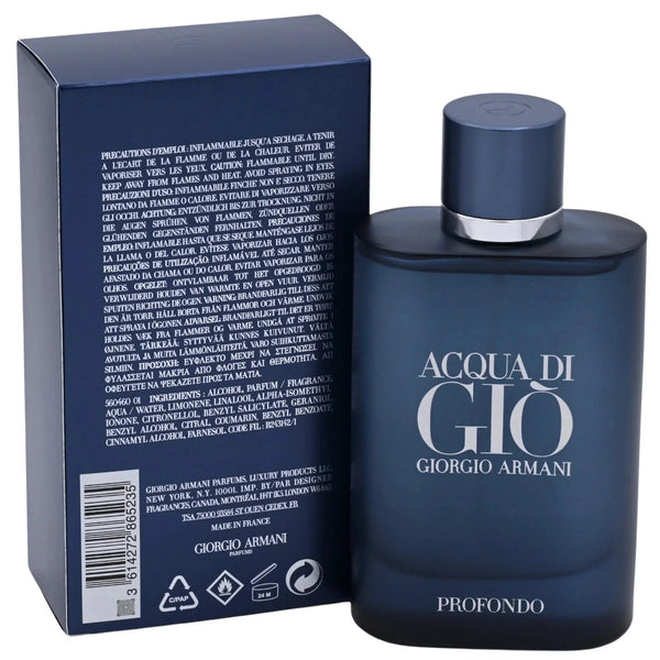 Giorgio Armani Acqua di Giò Profondo 4.2 oz / 125ml Men's Eau de Parfum – New in Box