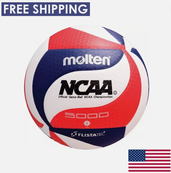 Molten V5M5000-3N FLISTATEC NCAA Professional Indoor Volleyball – Red/White/Blue, Size 5