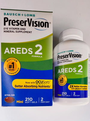 PreserVision AREDS 2 Eye Vitamins 210 Mini Soft Gels Antioxidant Supplement