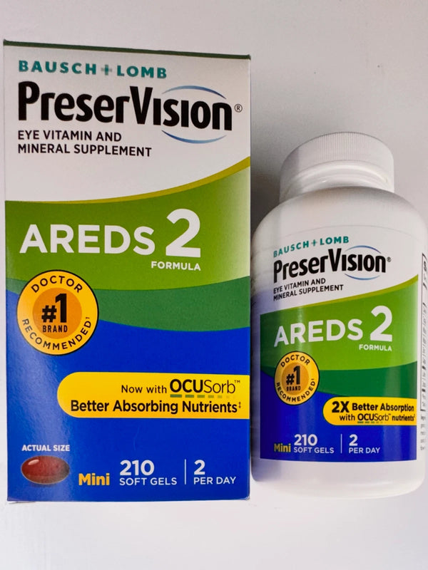 PreserVision AREDS 2 Eye Vitamins 210 Mini Soft Gels Antioxidant Supplement