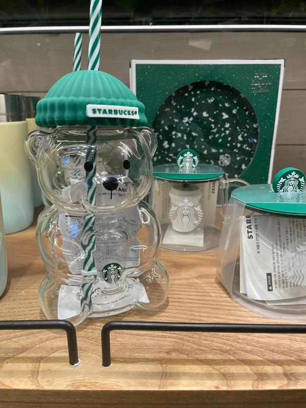 Starbucks Bearista Limited Edition Glass Cold Cup 20 oz / 591ml – Authentic Rare Collectible